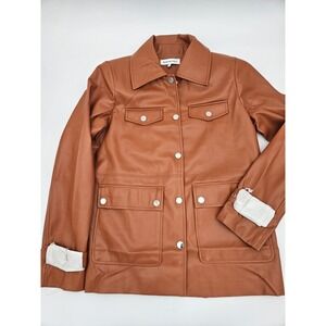 We Wore What Vegan Faux Leather Western Jacket In Cider Color  Size:XS